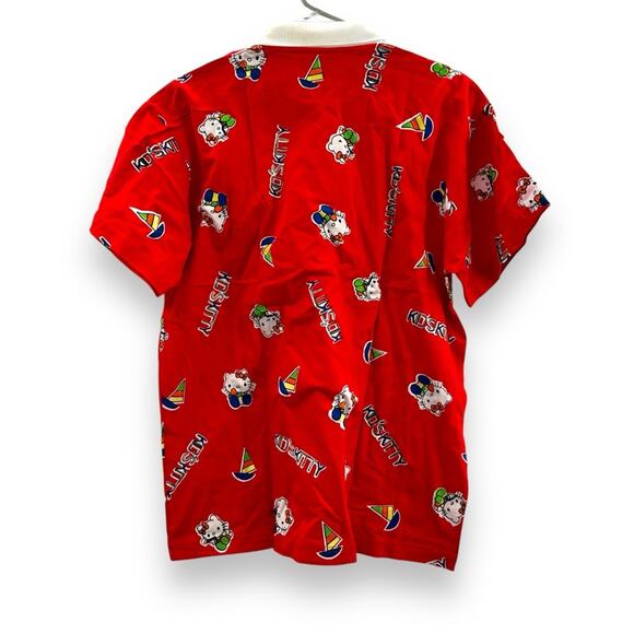 Vintage 8:30 a.m. Bullock's Red Multi Hello Kitty Short Sleeve Polo Shirt Sz L - Picture 5 of 11